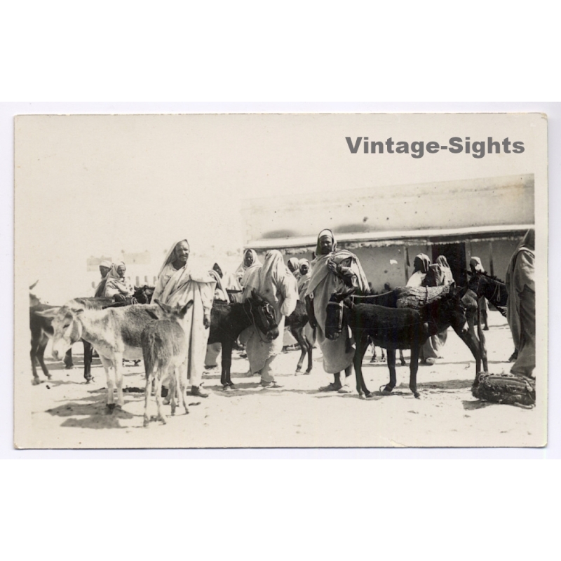 Tripolitana Italiana: Bedouins & Their Donkeys / B.Liotti (Vintage RPPC ~1910s/1920s)