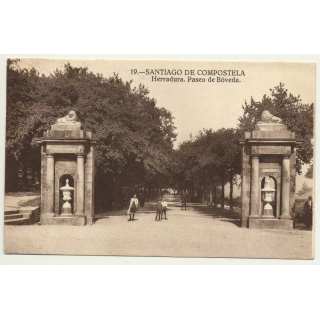 Santiago De Compostela - Spain: Herradura. Paseo De Bóveda (Vintage Postcard 1929)