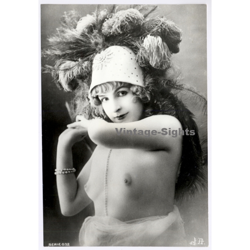 1920s Erotica: Topless Belle Epoque Beauty / Jean Agelou - Risqué (Large Photo Reprint ~ 24x16CM)