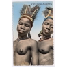 Conakry / Guinea: 2 Females Of The Foulha People / Ethnic Nude (Vintage RPPC ~1940s/1950s)