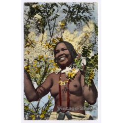 L'Afrique En Couleurs: Jeune Femme / Ethnic Nude (Vintage RPPC ~1940s/1950s)