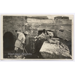 Leptis Magna / Tripolitana Italiana: Excavations at the Arch of Septimius Severus (Vintage RPPC ~1920s)
