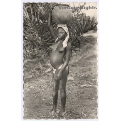 Bangui (A.E.F.) / Congo: Villageoise / Ethnic Nude (Vintage RPPC ~1930s/1940s)