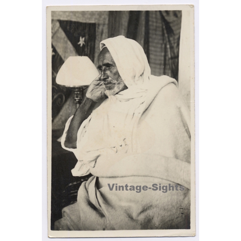 Tripolitana Italiana: Libyan Freedom Fighter Omar al-Mukhtar (Vintage RPPC ~1910s/1920s)