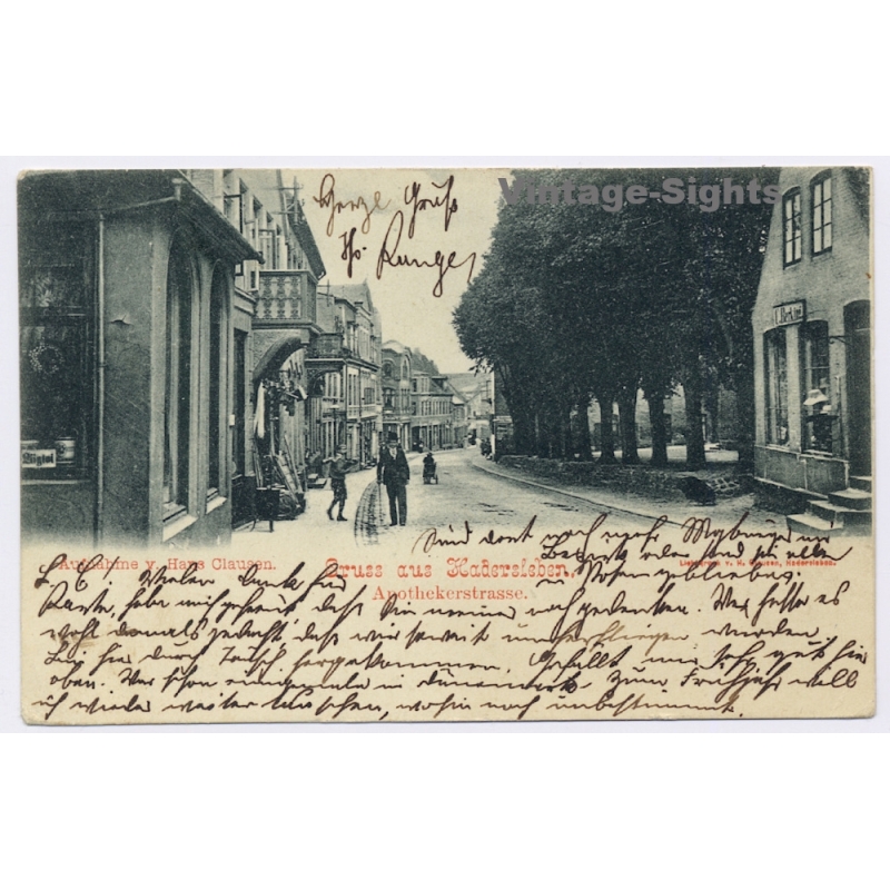 Haderslev / Denmark: Apothekerstrasse (Vintage PC 1903)