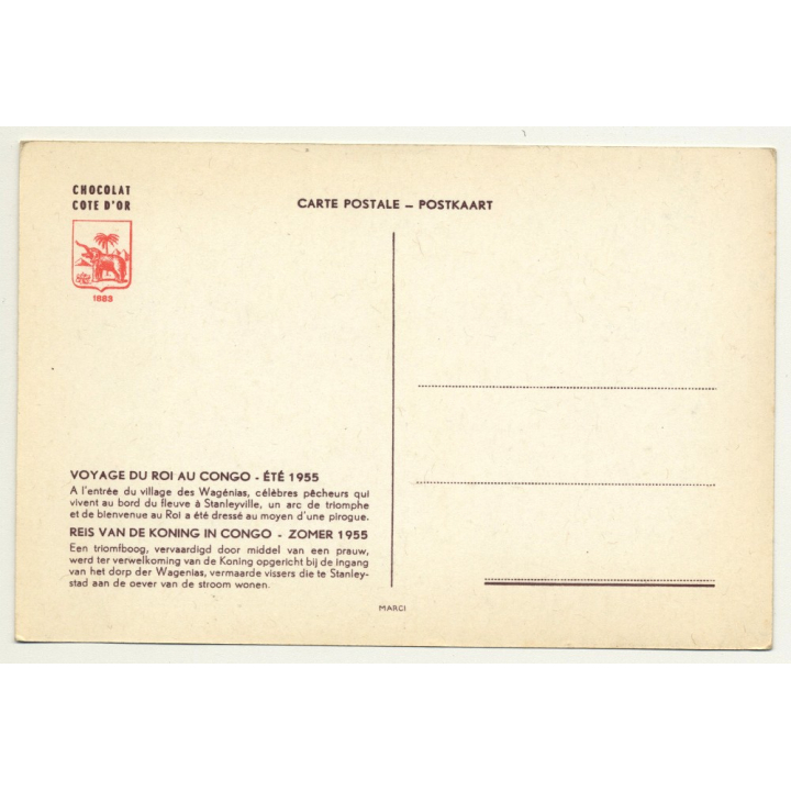 Congo / Africa: Voyage Du Roi Au Congo - Été 1955 (Vintage Postcard)