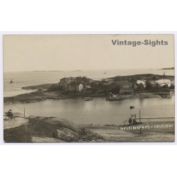 Helsinki / Finland: View Onto The Island Uunisaari (Vintage RPPC 1910s/1920s)