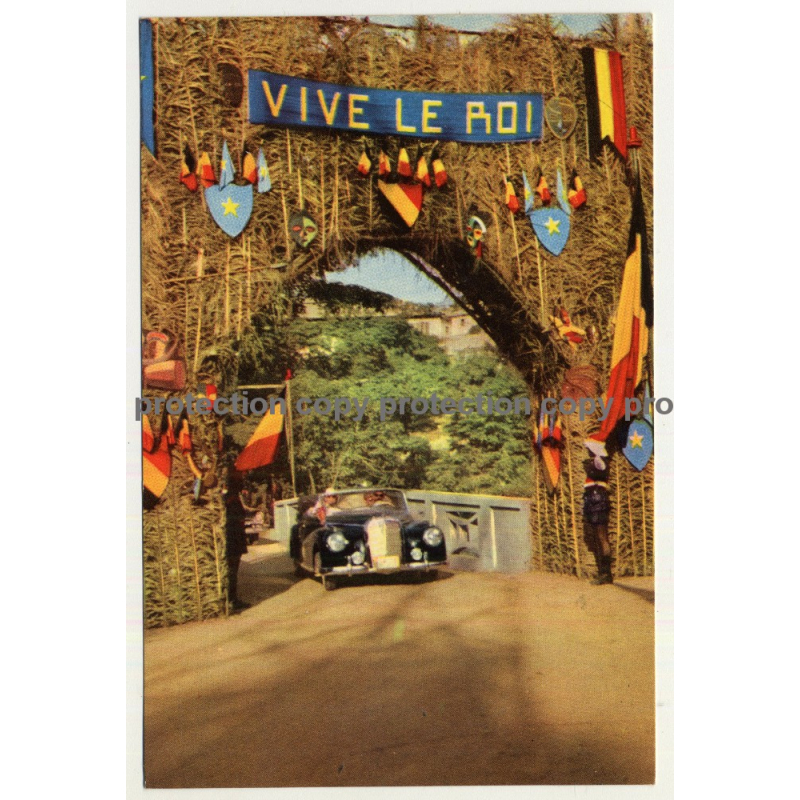 Congo / Africa: Voyage Du Roi Au Congo - Vive Le Roi (Vintage Postcard 1955)