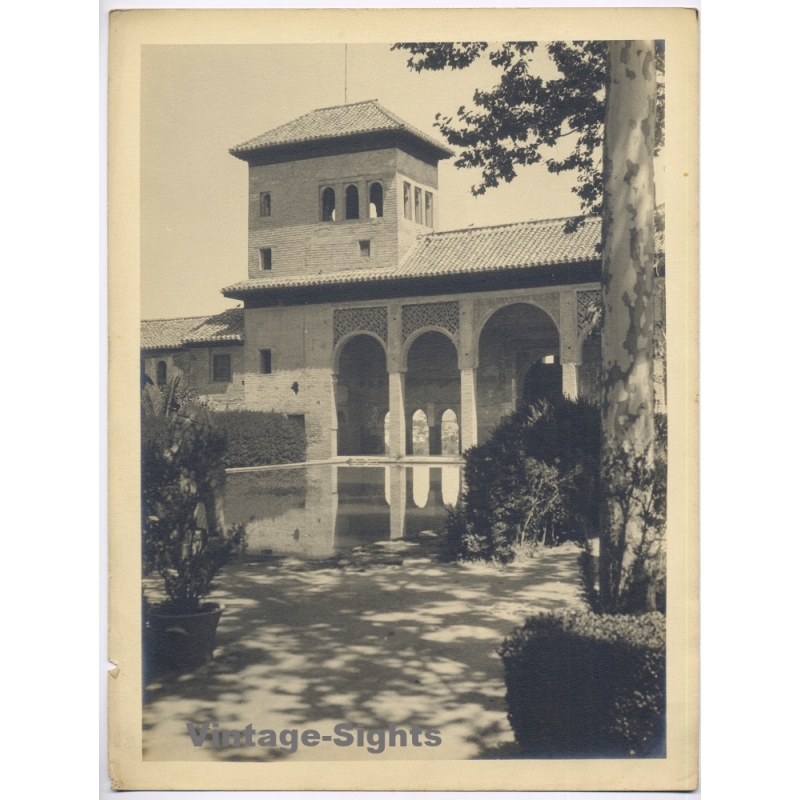 Estudio Amer Madrid: Alhambra Granada Partal Palace (Vintage Photo 40x30CM Kodak BRTF 1940s)