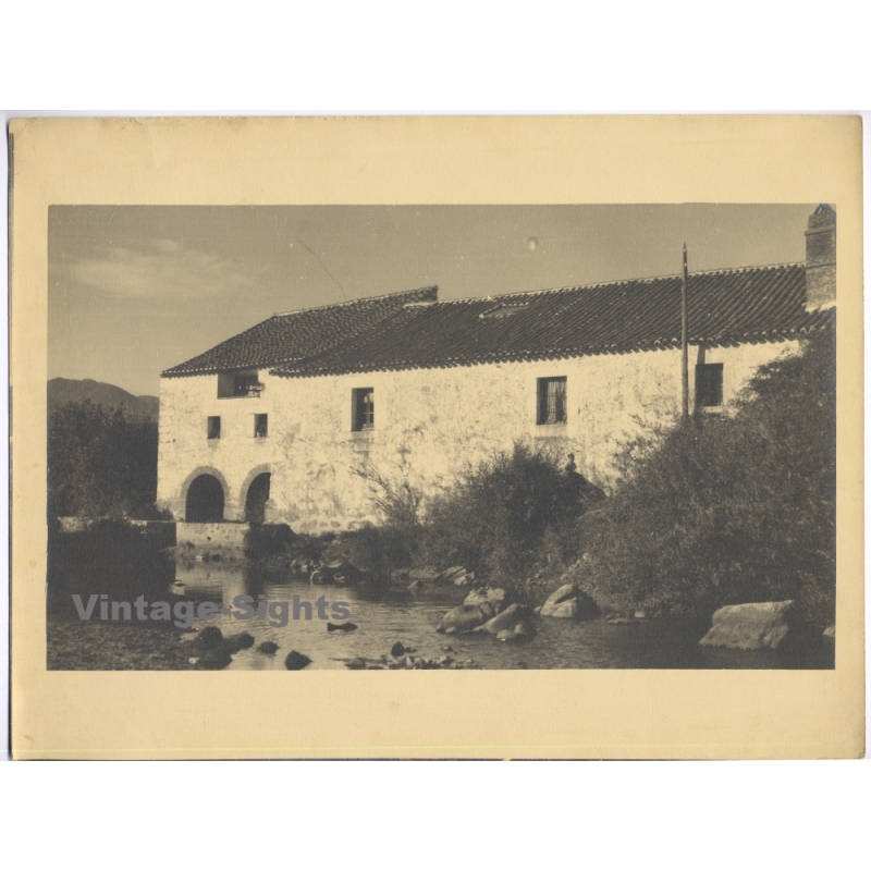 Estudio Amer Madrid: Historic Spanish Watermill Landscape (Vintage Photo 40x30CM Kodak BRTF 1940s)