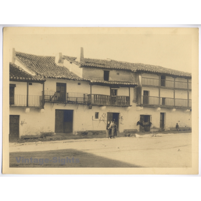 Estudio Amer Madrid: Plaza Mayor Riaza Segovia Architecture (Vintage Photo 40x30CM Kodak BRTF 1940s)