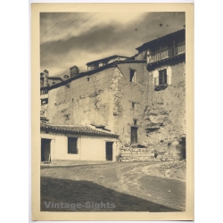 Estudio Amer: Albarracín Teruel Cliffside Architecture (Vintage Photo 40x30CM Kodak BRTF 1940s)