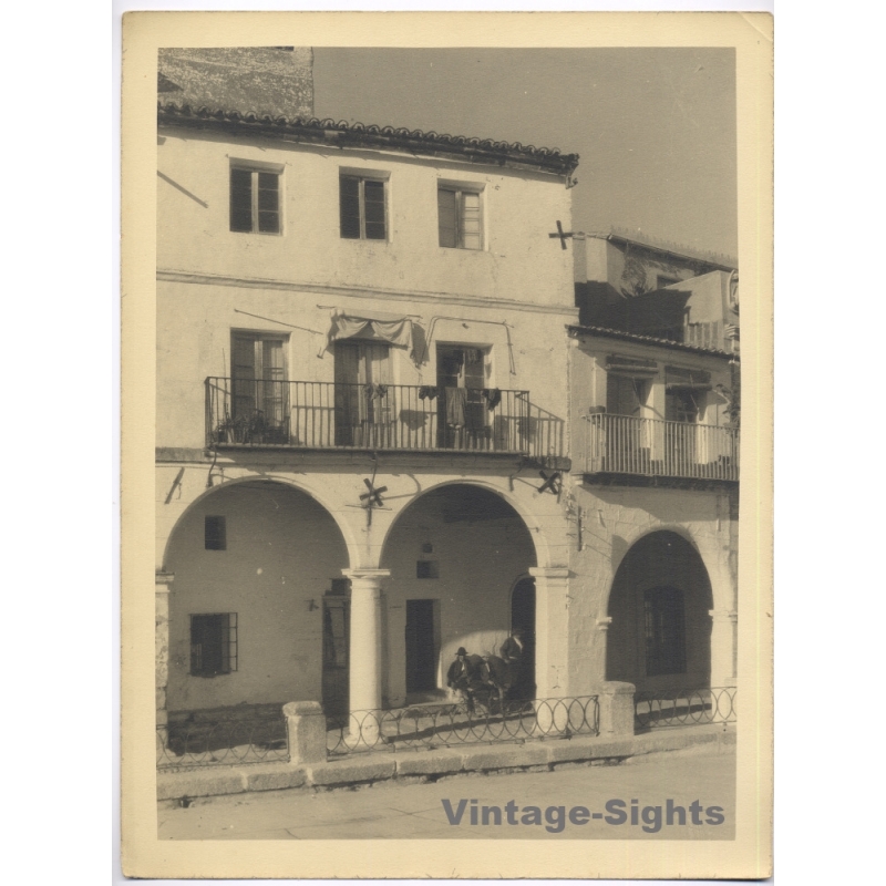 Estudio Amer: Plaza Mayor Chinchón Madrid Architecture (Vintage Photo 40x30CM Kodak BRTF 1940s)