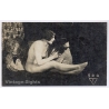 Studio Biederer 500 / Paris: Nude Female & Teddy Bea / Boudoir (Vintage RPPC ~1910s/1920s)