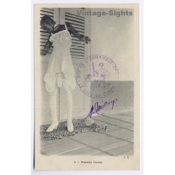 Oubangui-Chari / Africa: 1er Corset - Stamp Chef De Corps (Vintage PC 1910s/1920s)