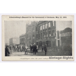 Johannesburg / South Africa: Anti German Riots - Fire Gundelfinger. (Vintage PC 1915)