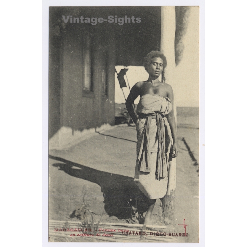 Diego-Suarez: Native Bara Woman With Mourning Hairstyle (Vintage PC ~1910s)