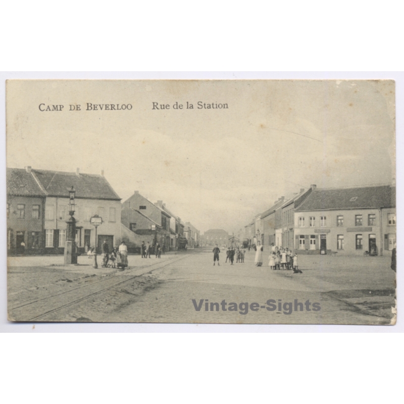 Belgium: Camp De Beverloo - Rue de la Station - Censorship Stamp (Vintage PC 1916)