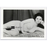 Erotic Study: Nude Dark-Haired Female Reclining On Bed  (Vintage Photo ~1950s/1960s)