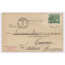 Litovel / Czechia: Austro Hungarian Military Mail to Avtovac Bosnia (Vintage PC 1909)