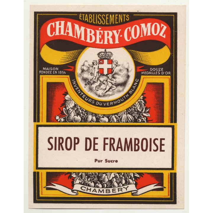 Sirop De Framboise / Chambéry-Comoz (Vintage Chromo Litho Label ~1910/1920s)