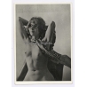 Erotic Study: Nice Take Of Blonde Nude With Big Glasses & Scarf (2nd Gen. Photo ~1960s)