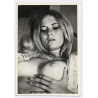 Erotic Study: Pretty Blonde Nude Holds Her Breast (2nd Gen. Photo ~1960s)