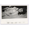 Erotic Study: Reclining Dark-Haired Nude With Eyes Closed (2nd Gen. Photo ~1960s)