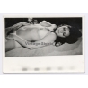 Erotic Study: Reclining Dark-Haired Nude With Eyes Closed (2nd Gen. Photo ~1960s)