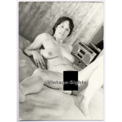 Erotic Study: Natural Shorthaired Nude On Bed*1 (Vintage Photo GDR ~1980s)