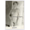 Erotic Study: Natural Shorthaired Blonde Nude Makes Funny Face (Vintage Photo GDR ~1980s)