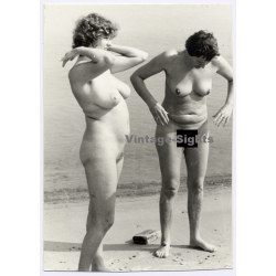 Erotic Study: 2 Chubby Nude Females On Baltic Sea Shore (Vintage Photo GDR ~1980s)