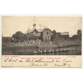 Tigre / Argentina: Ruder-Verein Teutonia (Vintage Postcard B/W 1904)