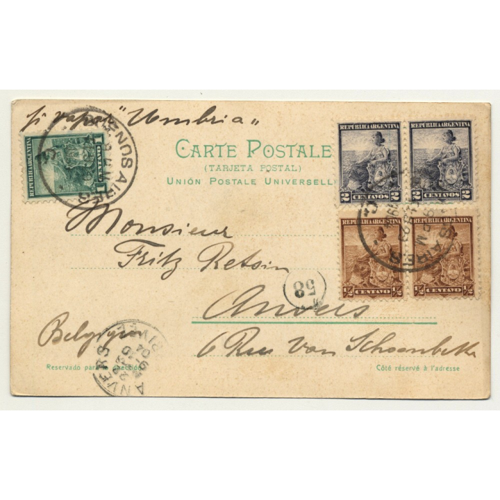 Argentina: Cementerio De Indios Patagones (Vintage Postcard B/W 1904 Ethnic)