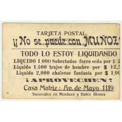 Buenos Aires: Casa Central De Correos Y Telegrafos / Liquidacion Muñoz (Vintage Postcard ~1900s/1910s)