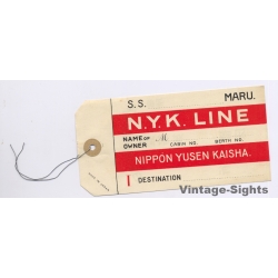 S.S. Maru N.Y.K. Line 1st Class (Vintage Shipping Line Luggage Tag ~1940s)
