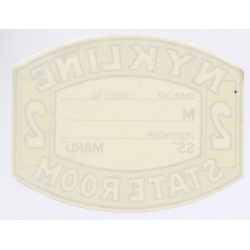 N.Y.K. Line: S.S. Maru - State Room 2nd Class (Vintage Shipping Line Label ~1940s)