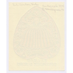 Kata Kántor / Hungary: Linocut - Costume (Vintage Exlibris/Bookplate 1915)