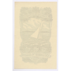 Fritz Scherz: Sailing Boat (Vintage Exlibris/Bookplate)