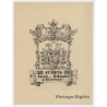 Jean Kauffmann: Coat Of Arms - Heraldik - Fish (Vintage Exlibris/Bookplate 1907)