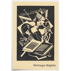 Vaclav Cerny: Napoleon - Hermes - Book (Vintage Exlibris/Bookplate 1928)