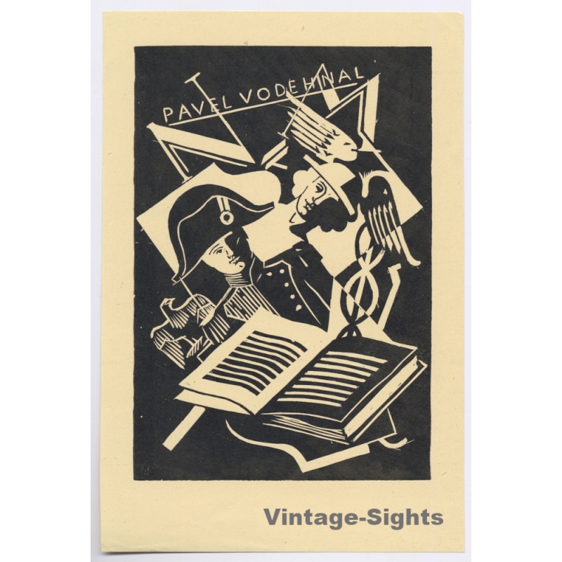 Vaclav Cerny: Napoleon - Hermes - Book (Vintage Exlibris/Bookplate 1928)