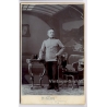 Bohemia / WW1: Austro-Hungarian k.u.k. Soldier / Sword (Vintage Cabinet Card Photo ~1910s)