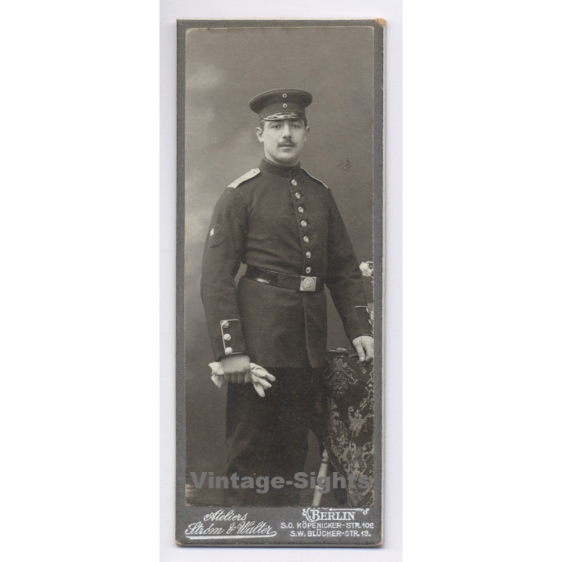 Berlin Pre-WW1: Prussian Soldier Uniform (Vintage Mignon CDV ~1910s)