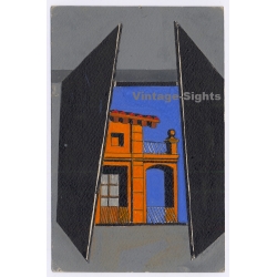 F. Vilallonga / Mallorca: Original Painting Avant-Garde Expressionsim (Vintage Artist PC ~1930s/1940s)