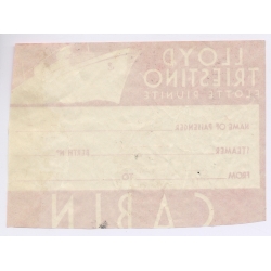 Lloyd Triestino: Flotte Ruinite - Cabin / Ocean Liner (Vintage Shipping Line Label ~1930s)
