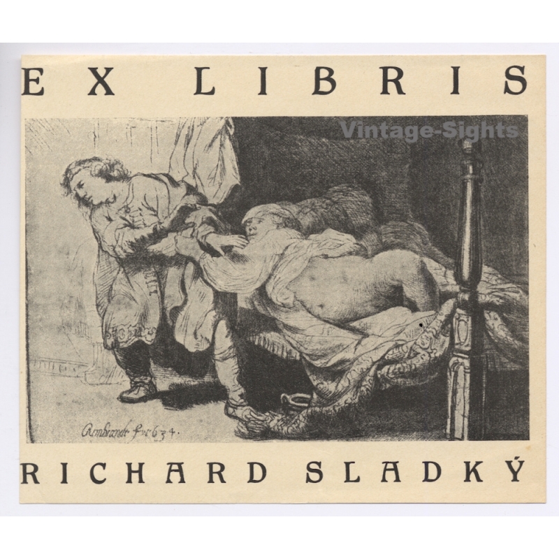 Rembrandt van Rijn: Joseph und Potiphars Weib (Vintage Exlibris/Bookplate)