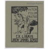 Gyula Conrad: Inter Folia Fructus - Tree Farmer (Vintage Exlibris/Bookplate 1909)