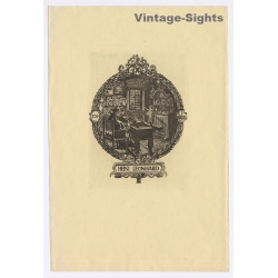 F. Haeffke: Writer - Collector (Vintage Exlibris/Bookplate 1909)
