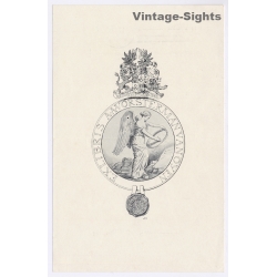 A.A: Vorsterman van Oyen: Godess Nike Coat Of Arms (Vintage Exlibris/Bookplate)